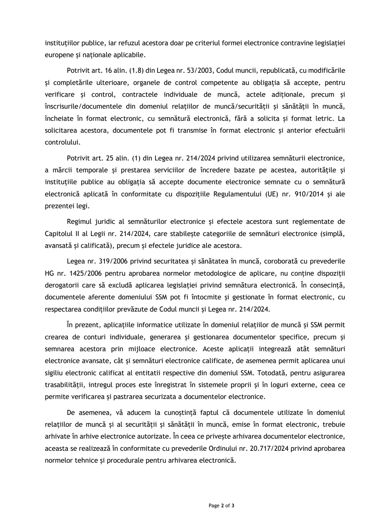 Clarificare ADR despre documente SSM electronice, pagina 2