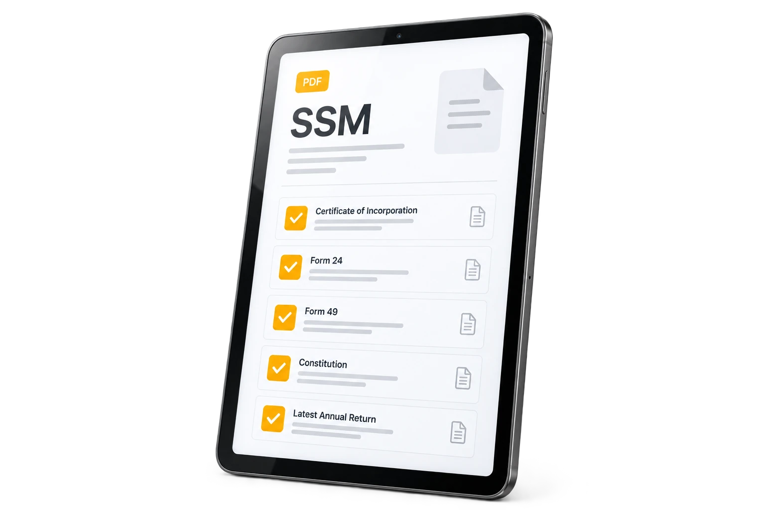 Documentație SSM în format PDF pe tabletă